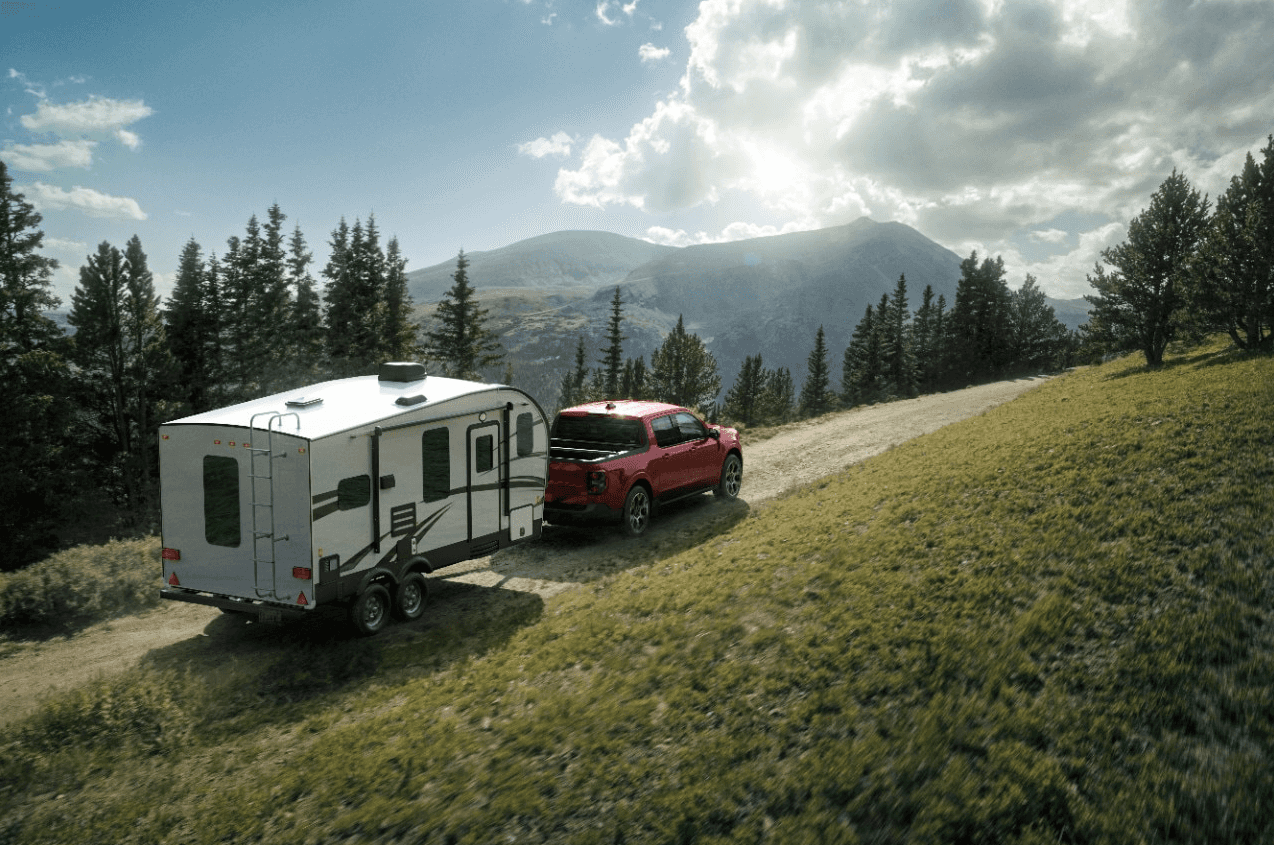 2026 Ford Maverick in red traveling