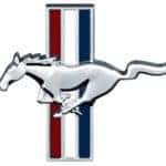 Ford Mustang pony three red, ewhite, and blue stripes