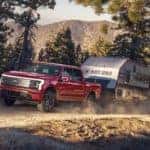Red Ford F-150 Lightning Trailer in Forest