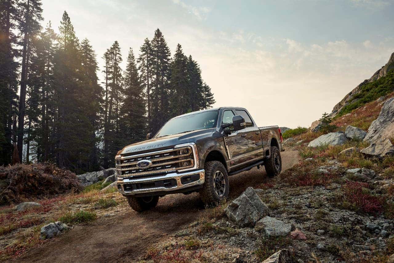 Gray Ford F-Series Pickup Downhill