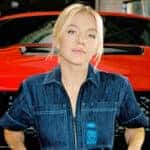 Red Ford Mustang Sports Car Actress Sydney Sweeney
