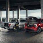 Red and Silver Ford F-150 Lightning EV Pickup Truck Tools