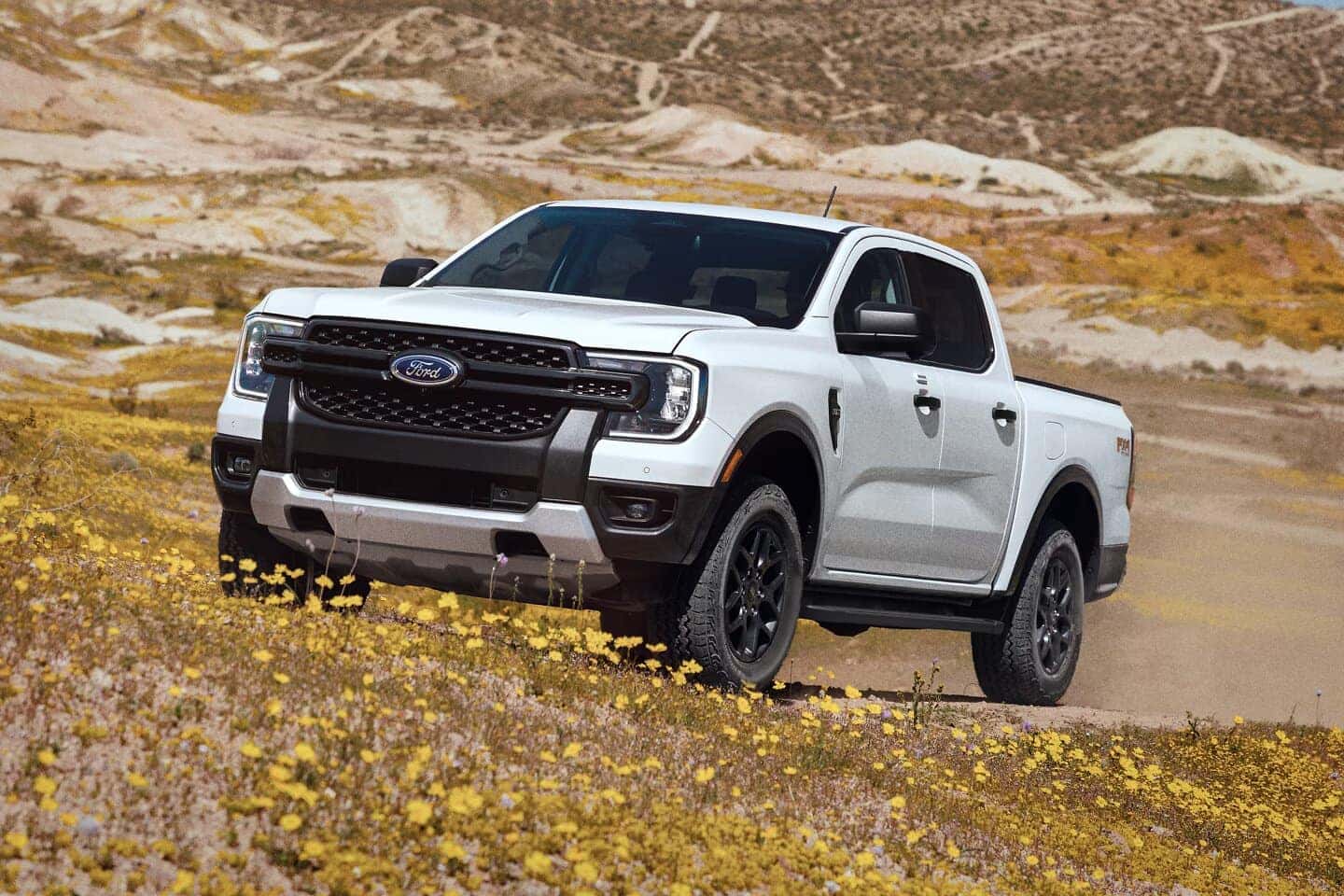 White Ford Ranger Midsize Pickup Truck