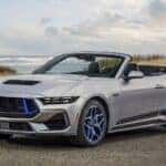Silver Ford Mustang Sports Car Soft Top