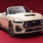 White Ford Mustang Sports Car Soft Top