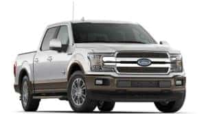 Grey 2018 F-150 compared against a Silverado