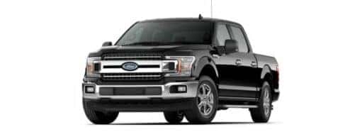 A black 2018 Ford F-150 XLT is angled left.
