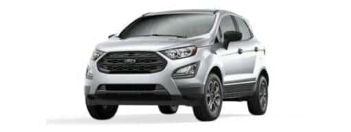 A silver 2018 Ford EcoSport S is angled left.
