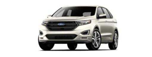 A white 2018 Ford Edge Sport is angled left.