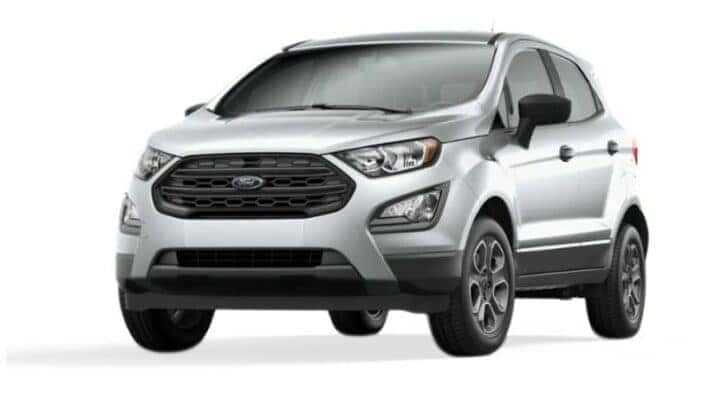 A white 2019 Ford EcoSport S is angled left.