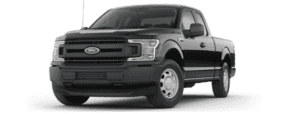 Black 2019 Ford F150 on white, facing left