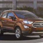 A 2019 Ford EcoSport navigates tight city streets