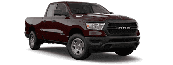 A red 2019 Ram 1500 in a shootout between the the 2019 Ford F-150 vs the 2019 Ram 1500