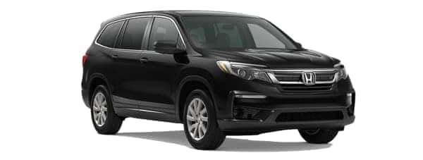 A black 2020 Honda Pilot is facing right.