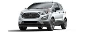 A silver 2020 Ford Ecosport is angled left on a white background.