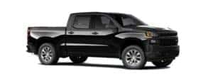 A black 2021 Chevy Silverado 1500 is angled to the right.