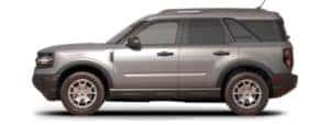 A silver 2021 Bronco Sport is shown from the driver's side.