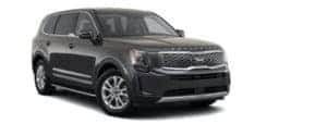 A black 2021 Kia Telluride LX is angled right.
