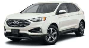 A white 2022 Ford Edge is angled left.