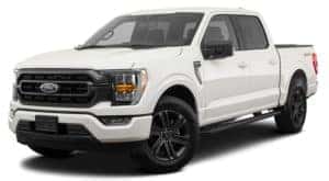 A white 2022 Ford F-150 XLT is facing left.