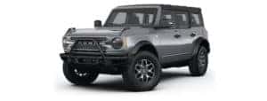 A grey 2022 Ford Bronco is angled left.