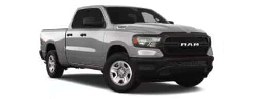 A silver 2022 Ram 1500 Tradesman is angled left.