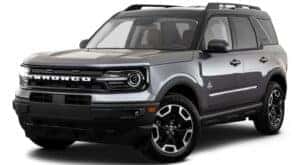 A grey 2023 Ford Bronco Sport Outer Banks is shown angled left.