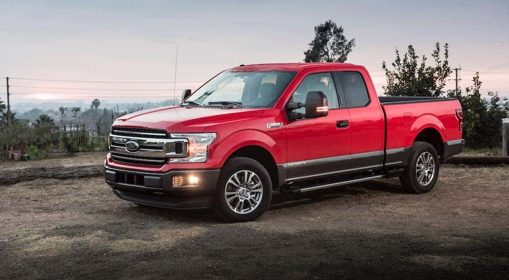 A 2018 Ford F-150 parked on top of a hill.