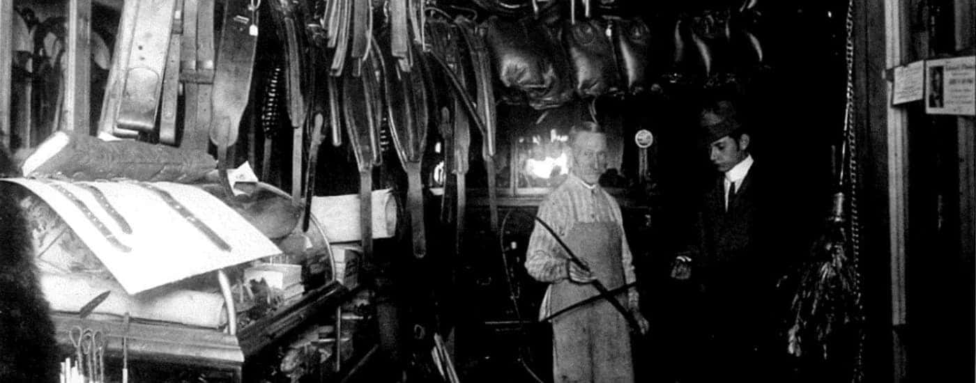 Thomas Shumard is shown selling buggy whips.