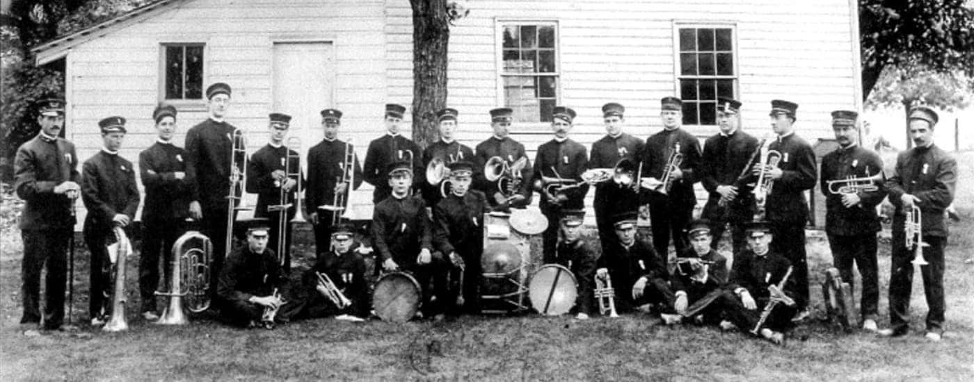 The Milford Cornet Band is shown.