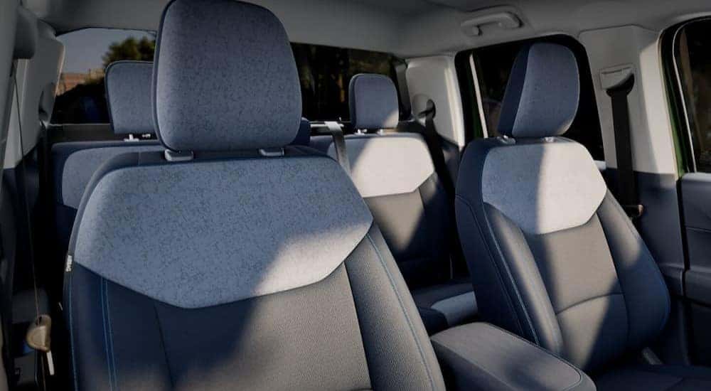 The gray interior in a 2025 Ford Maverick is shown.