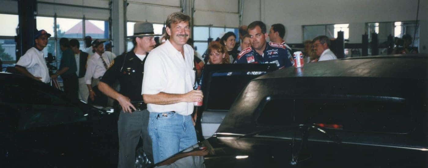 Dale Jerrod is shown in a garage.