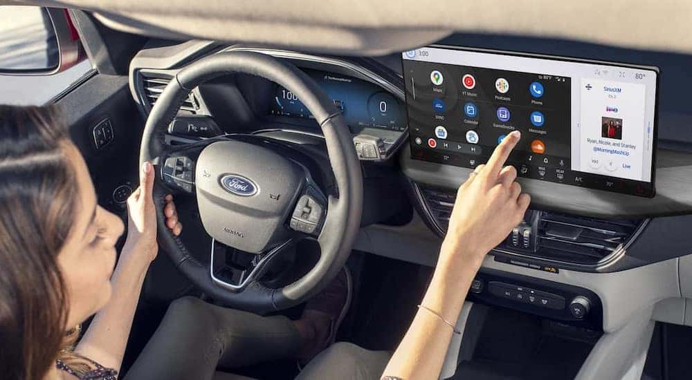 A close-up of the gray dash is shown in a 2025 Ford Escape.