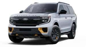 A silver 2025 Ford Expedition Tremor is angled left.