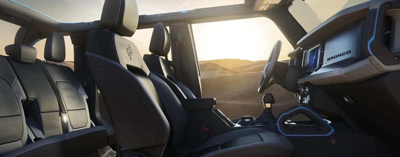 Black interior of a 2025 Ford Bronco.