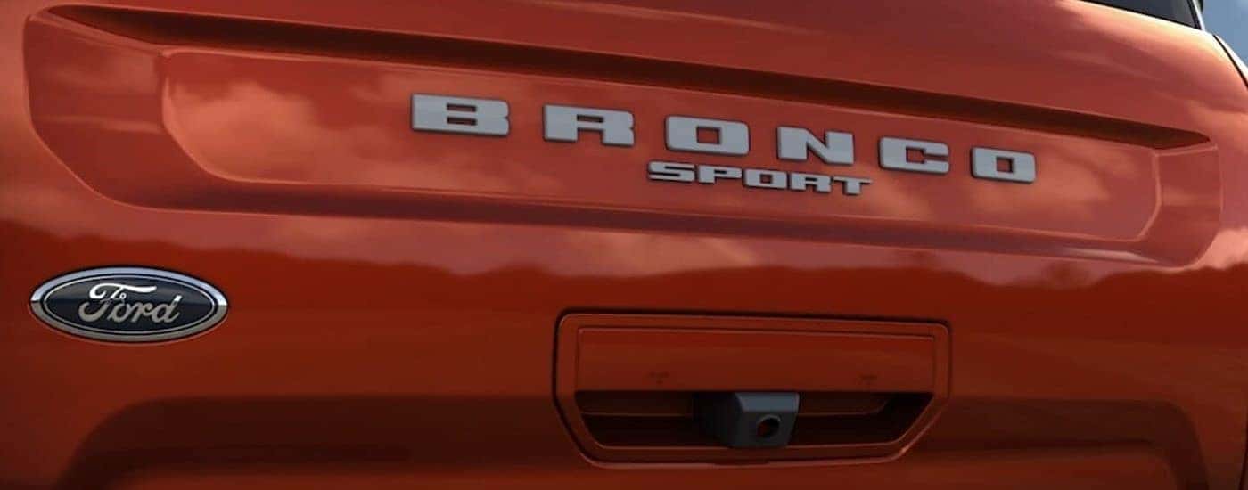 Tailgate on a red 2023 Ford Bronco Sport for sale near Loveland