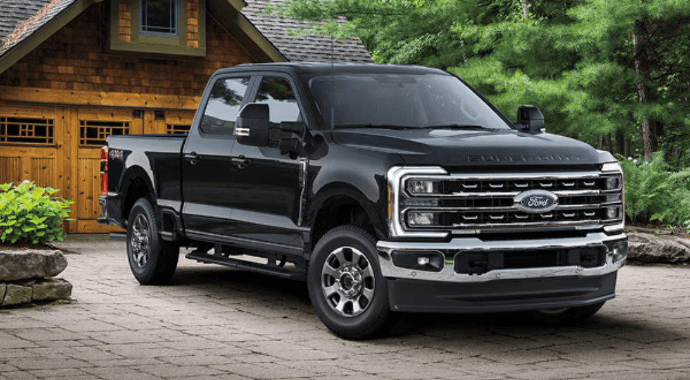 Black 2026 Ford F-350 Super Duty for sale parked after a test drive