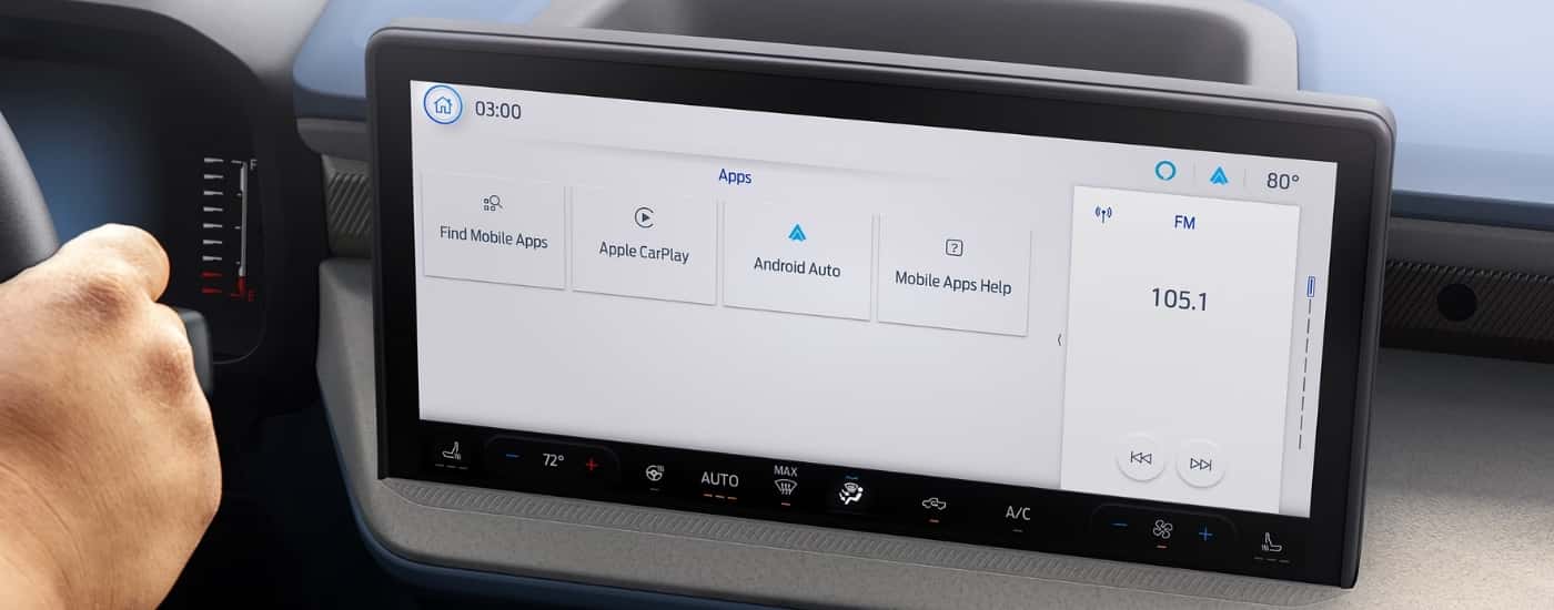 Apps on the infotainment screen in a 2025 Ford Maverick XLT