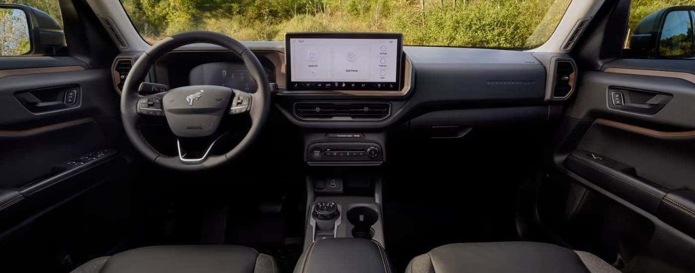 The black dash in a 2026 Ford Bronco Sport.