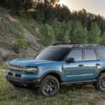 A blue 2026 Ford Bronco Sport from the side.