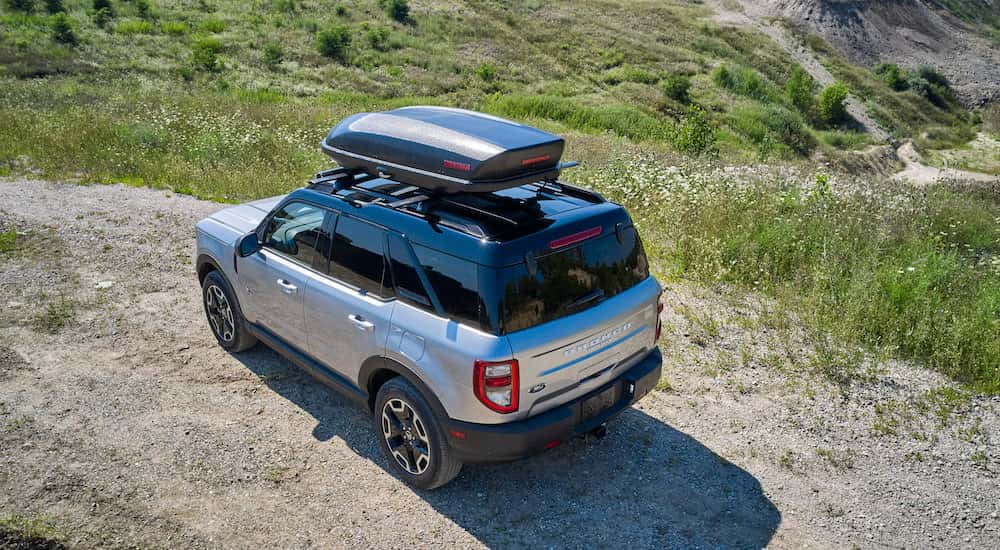 A silver 2026 Ford Bronco Sport from the rear at an angle.