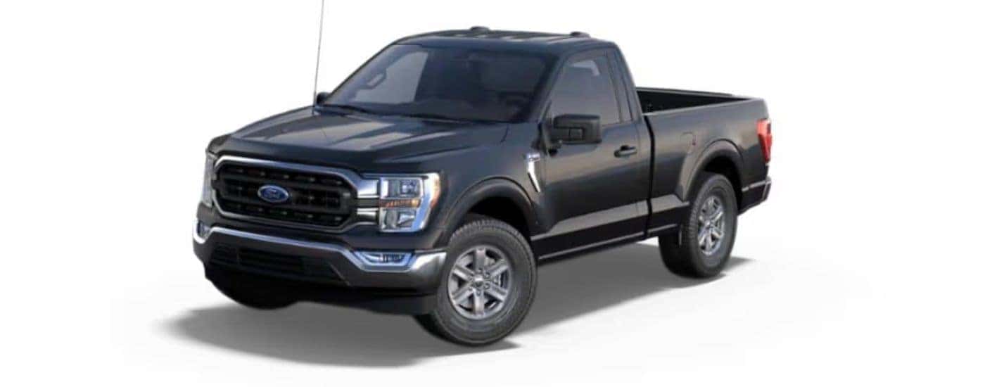 Black 2022 Ford F-150 angled left.