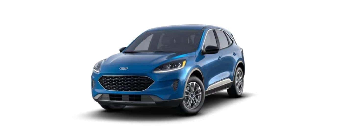 Blue 2022 Ford Escape angled left.