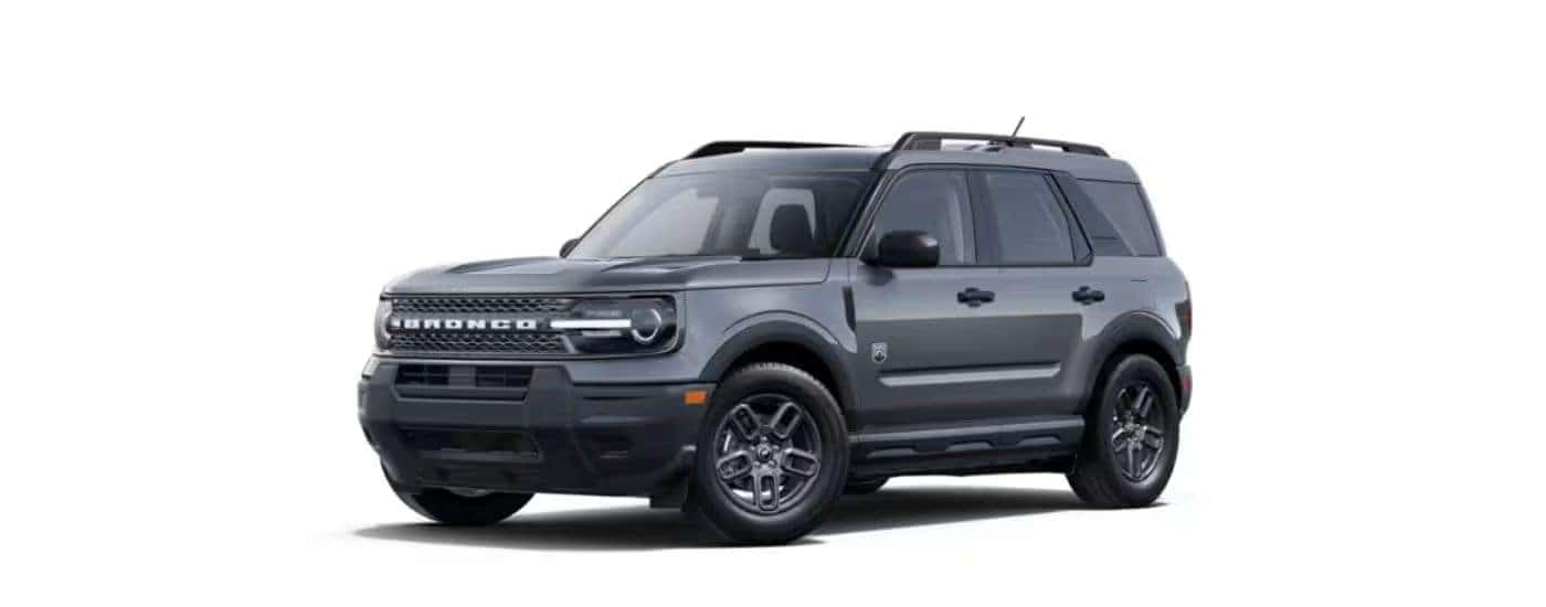 Grey 2025 Ford Bronco Sport angled left.