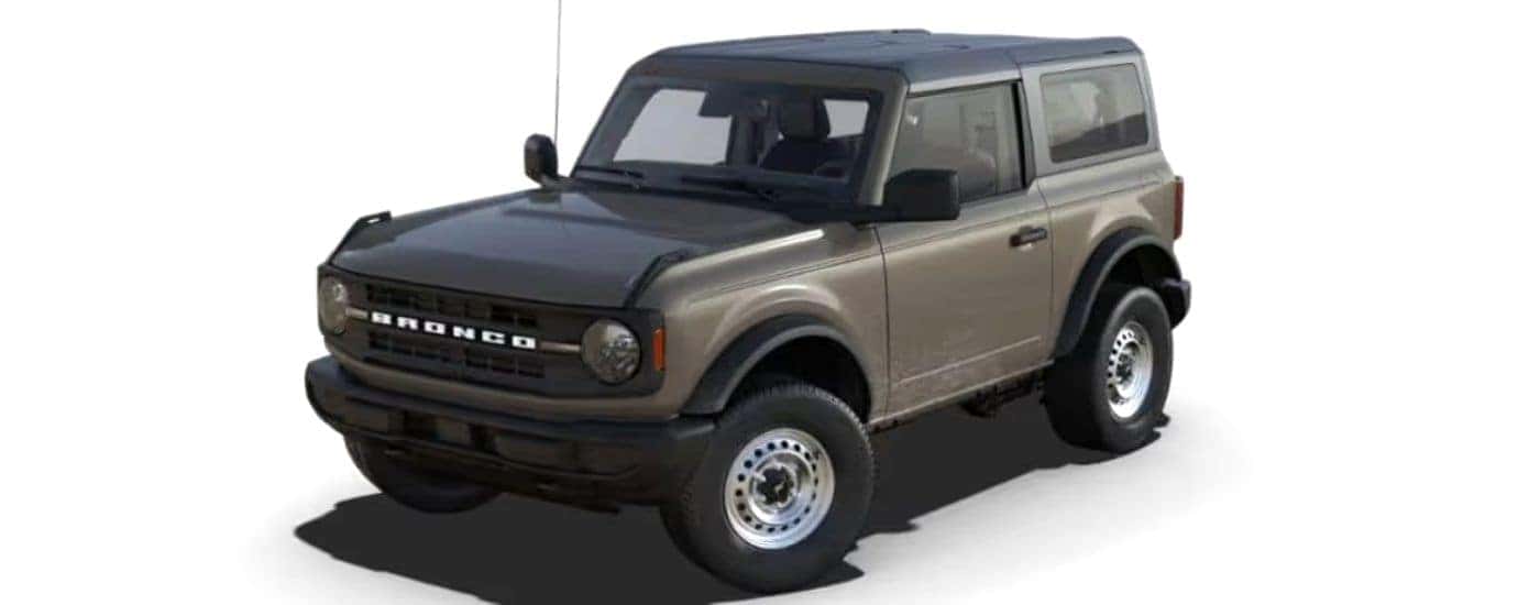 Grey 2025 Ford Bronco angled left.
