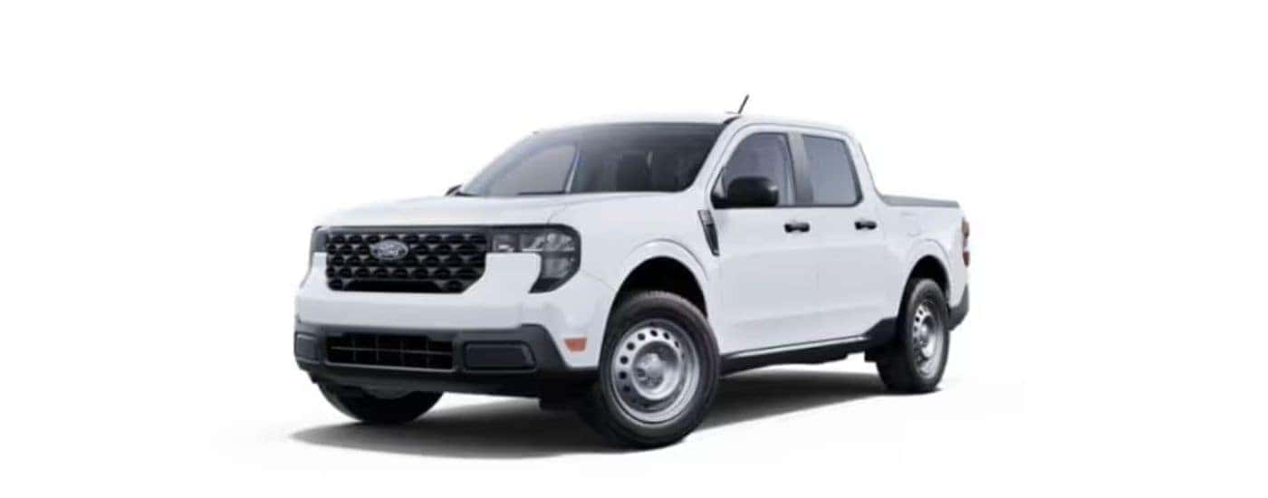 White 2025 Ford Maverick angled left.