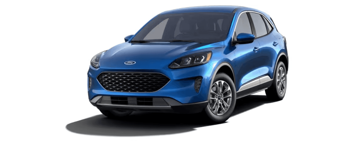 A blue 2020 Ford Escape angled left on a white background.