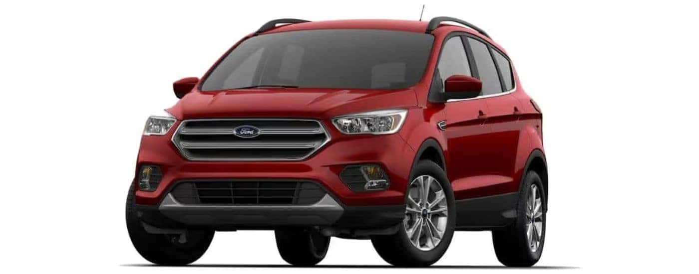 A red 2019 Ford Escape angled left on a white background.