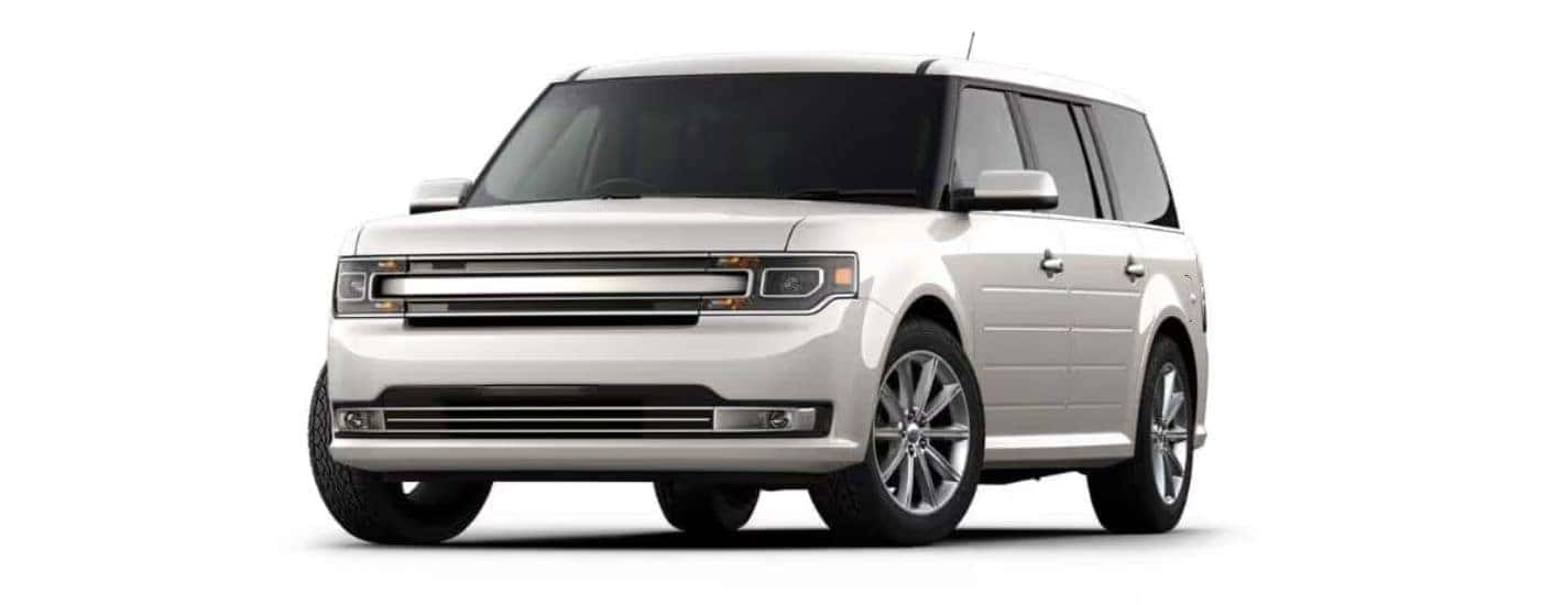 A white 2019 Ford Flex angled left on a white background.