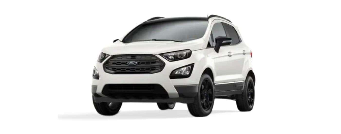 A white 2020 Ford EcoSport angled left on a white background.